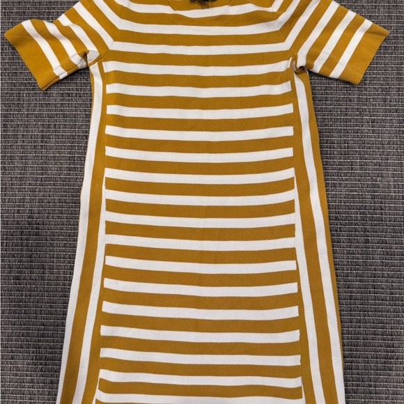 Ann Taylor Dresses & Skirts - Ann Taylor Mustard and White Striped Midi Dress